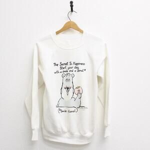 Vintage The Secret to Happiness Donut Sweatshirt Large